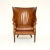 Antique Leather Barrel Back Wing Chair, 1910 For Sale - Image 3 of 11