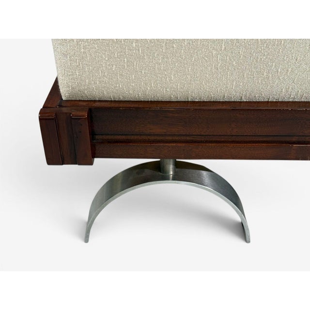 Martin Borenstein, Daybed, Walnut, Steel, Beige Upholstery, Usa, 1960s For Sale - Image 10 of 12