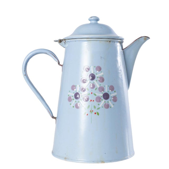 Vintage European Enamel Coffee Pot For Sale - Image 6 of 11