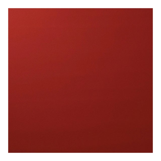 Schumacher Indoor/Outdoor Vegan Leather Fabric in Crimson For Sale