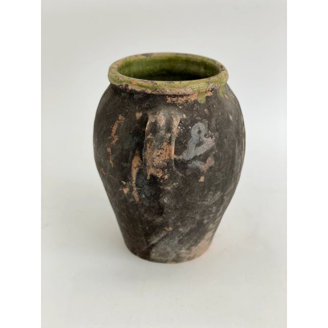 Turkish Green Glazed Pottery Jug Vase For Sale - Image 9 of 9