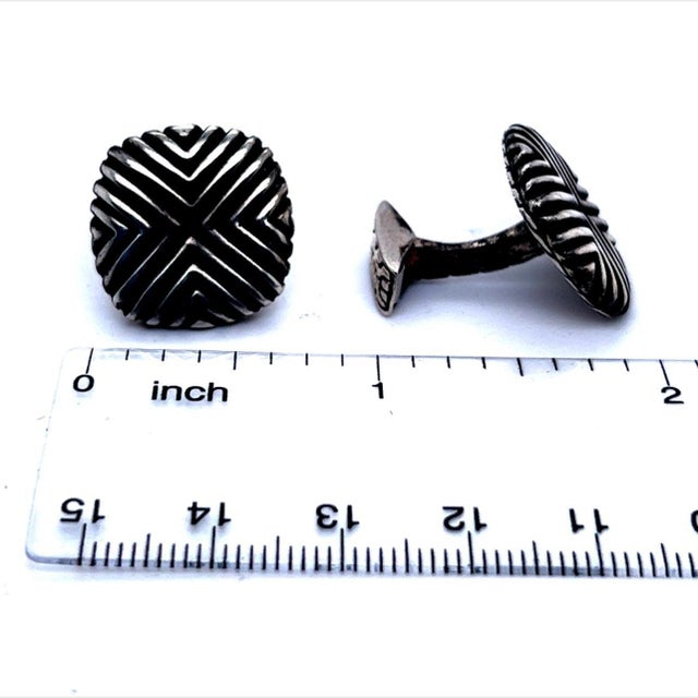 Silver 1990s Pair of John Hardy Estate Cufflinks Sterling Silver For Sale - Image 8 of 8