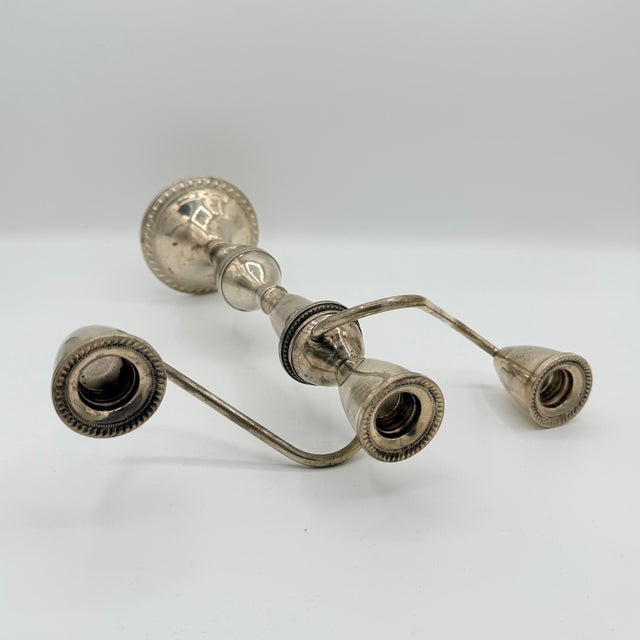 Midcentury Duchin Creation Weighted Sterling Silver Three-Way Convertible Candelabra — A Pair For Sale - Image 4 of 10