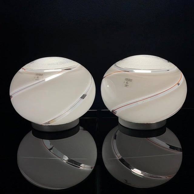 Murano Glass Table Lamps Vetri Murano 004, Italy, 1970s, Set of 2 For Sale - Image 12 of 14