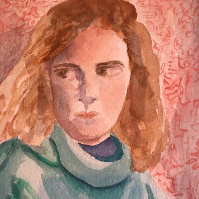 Original vintage painting on paper Unsigned unframed 10.5 x 14