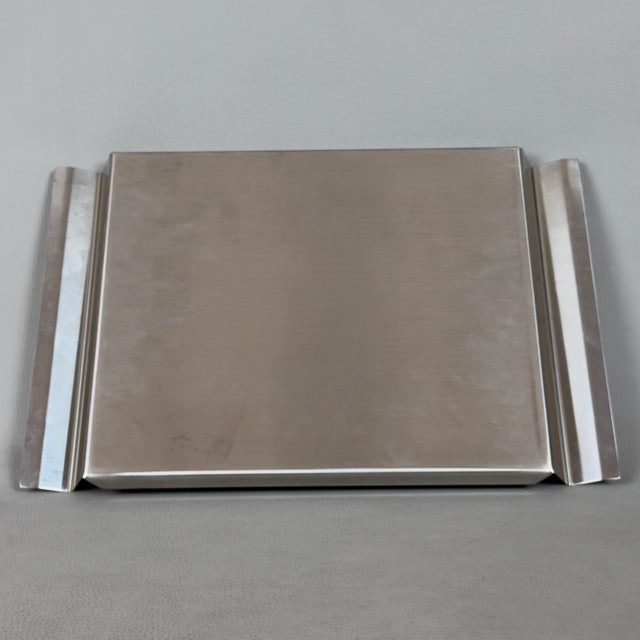 Modernist Stainless Steel Service Trays from GB Cermenate, Set of 3 For Sale - Image 6 of 11
