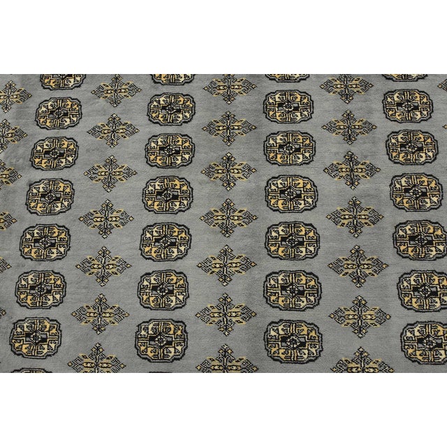 2020s Bokhara Rug 9’1” X 11’11” Gray Wool Tribal Hand-Knotted Oriental Carpet For Sale - Image 5 of 13