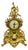French Ornate Brass Mantel Clock with Key For Sale