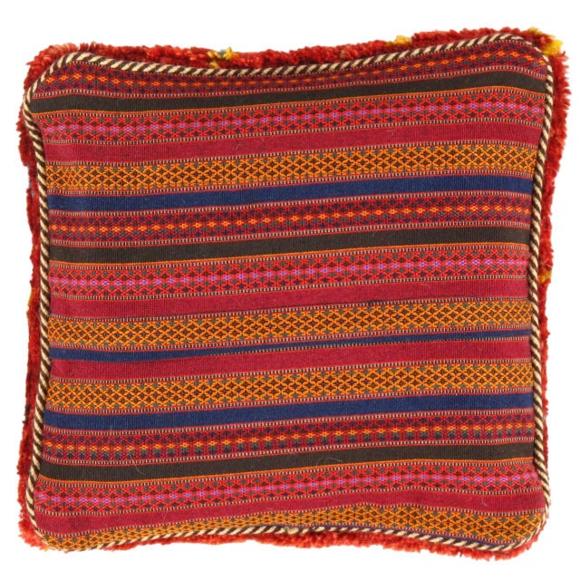 This Gabbeh pillow is made of high-quality LAMBS WOOL The piece was crafted with good workmanship. Gabbeh rugs are made by...