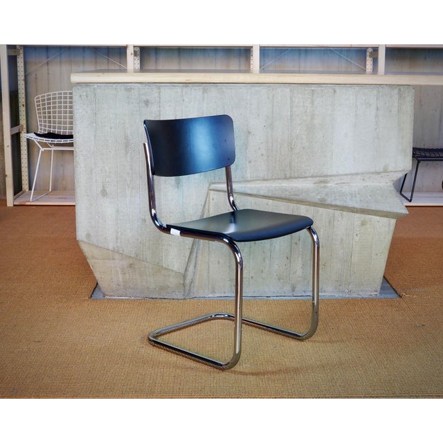 Black Black S43 Cantilever Chairs by Mart Stam & Marcel Breuer for Thonet, 2010s, Set of 4 For Sale - Image 8 of 13