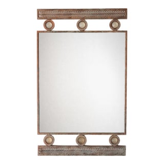 Pierced Steel Wall Mirror in the Style of Santambrogio & De Berti, Italy, Mid 20th Century For Sale