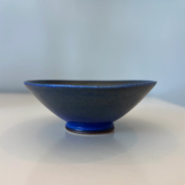 Mid-Century Modern 1950s Berndt Friberg Small Blue Decorative Bowl For Sale - Image 3 of 9