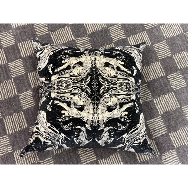 Banke Kuku Abstract Velvet Throw Pillow For Sale - Image 10 of 13