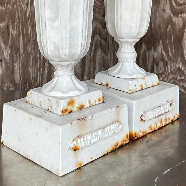 Vintage Boho Henderson Iron Works Petal Urns - Set of Two For Sale - Image 9 of 14