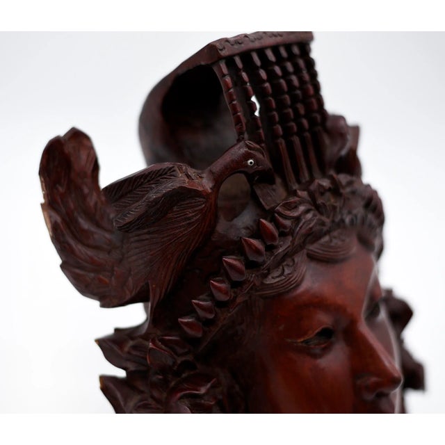 Tribal Vintage Hand-Carved Decorative Wooden Wall Hanging Sculpture From Spain For Sale - Image 3 of 12