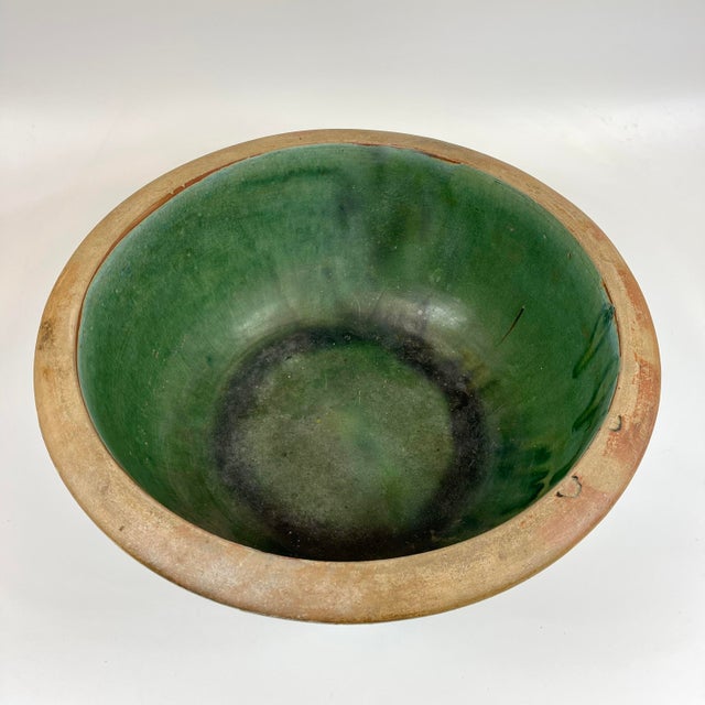 19th Century Shiwan Ware Large Bowl With Floral Relief For Sale In San Francisco - Image 6 of 13