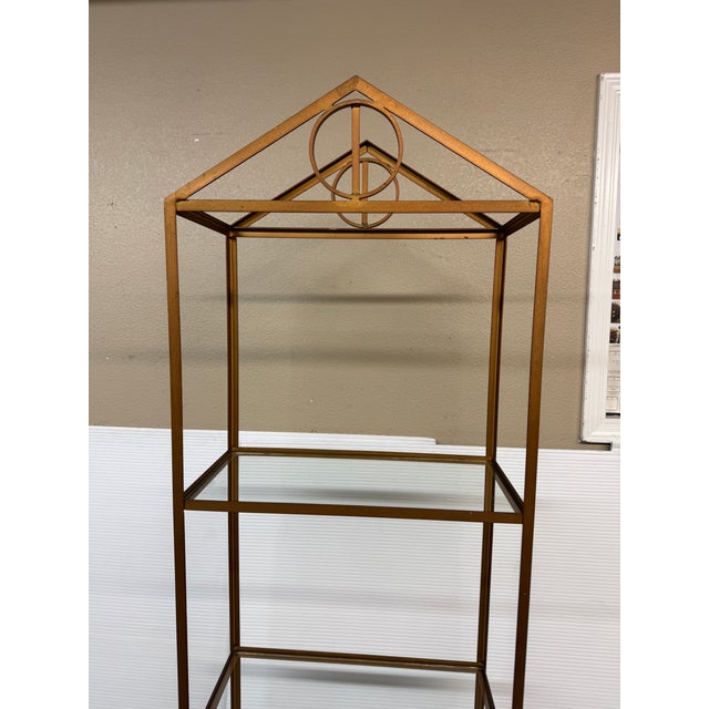 Metal Peaked Geometric Brass Etagere For Sale - Image 7 of 12