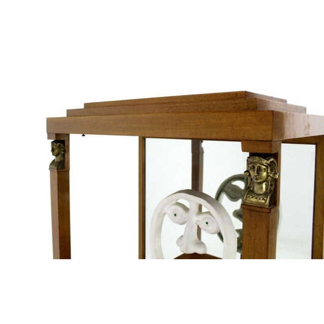 Metal Empire Style Vitrine Light Up Display Cabinet Pedestal Chest of Drawers NINT! For Sale - Image 7 of 9