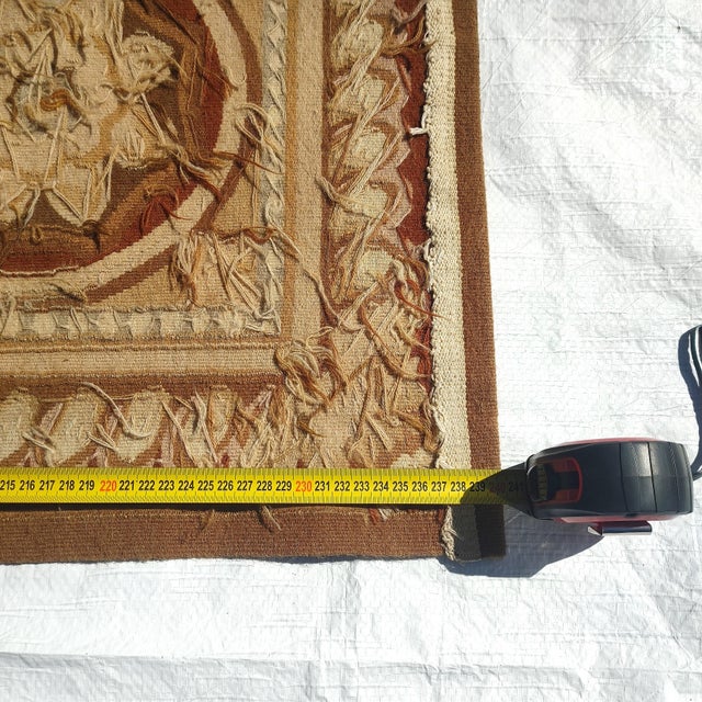 French Rug with Terracotta Border For Sale - Image 6 of 10