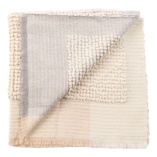 Butterscotch Handloom Hand Knotted Textured Plush Merino Throw For Sale