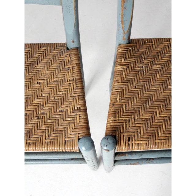 Antique Woven Seat Chairs Set of 4 For Sale - Image 6 of 11