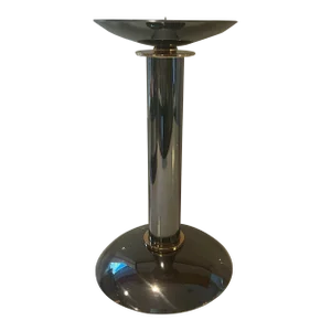 1980s Vintage Karl Springer Gunmetal and Brass Candle Pillars Holder Stick