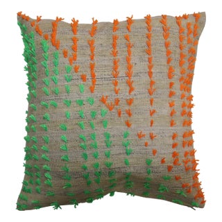 Colorful Flaring Wool Modern Kilim Pillow For Sale