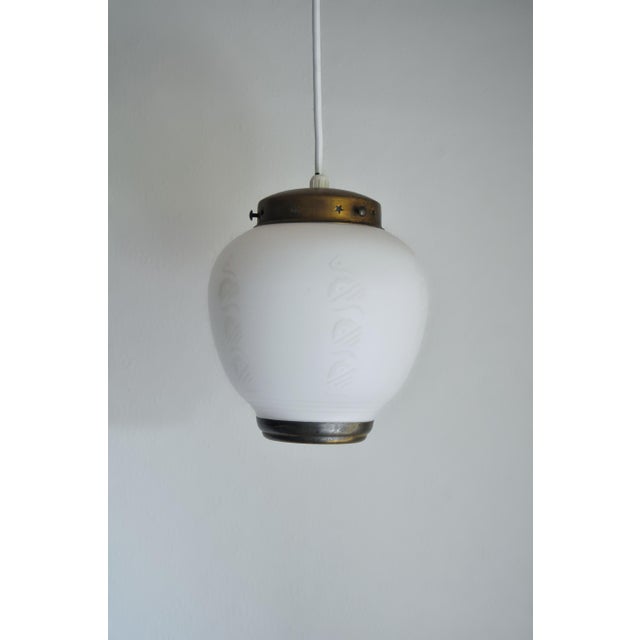 Scandinavian Art Deco Opaline Glass Pendant Lamp, 1930s For Sale - Image 9 of 9