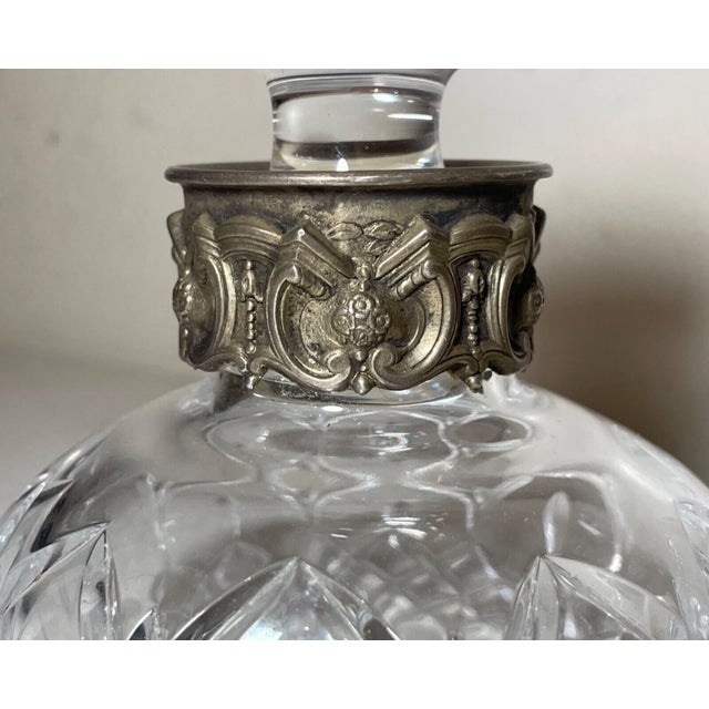 Victorian Antique Ornate Sterling Silver Cut Crystal Scent Cologne Perfume Bottle Jar For Sale - Image 3 of 11