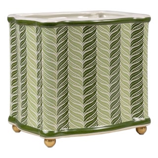 Winterthur for Port 68 Acanthus Stripe Green Planter For Sale