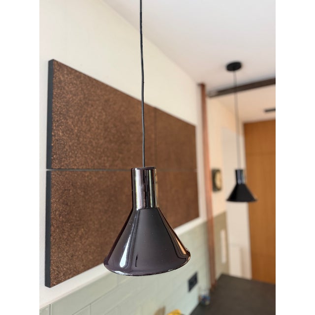 1970s Aubergine P&T Mini Pendant Light by Michael Bang for Holmegaard, 1970s For Sale - Image 5 of 11