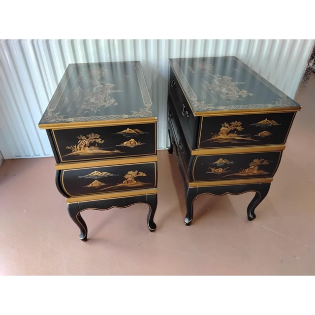1980s Chinoiserie Bachelor Chests, A Pair For Sale - Image 4 of 6
