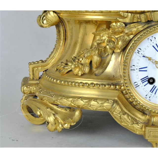 Bronze Clock Depicting Woman with Flowers from Schenewerk, 19th Century For Sale - Image 12 of 18