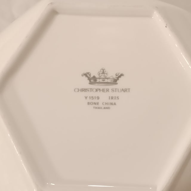 1980s Vintage Christopher Stuart Iris Bone China Bowl For Sale - Image 5 of 8