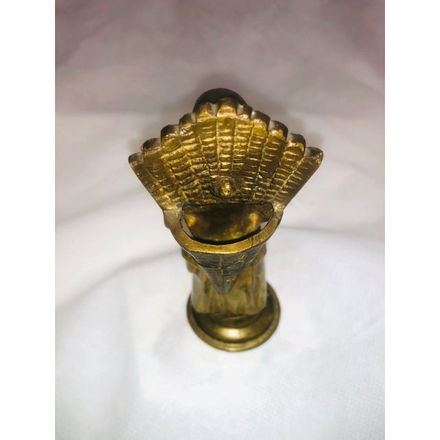 Figurative Vintage Brass Belgique Dutch Giril With Gathering Basket Figurine For Sale - Image 3 of 6