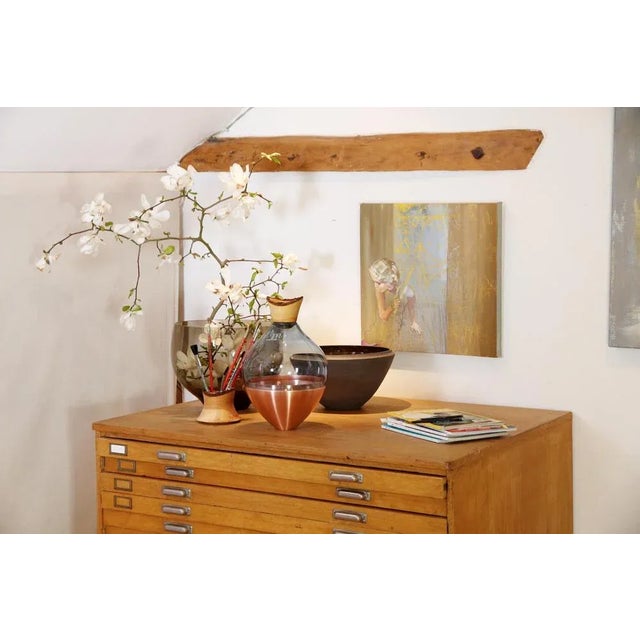 Sculpted blown glass and brass vase - Pia Wüstenberg Dimensions: Height 57cm, diameter 34cm Both rough and refined, this...