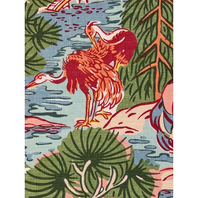 2020s Thibaut F942026 Pagoda Trees Pink and Green Fabric 8 Yards For Sale - Image 5 of 6