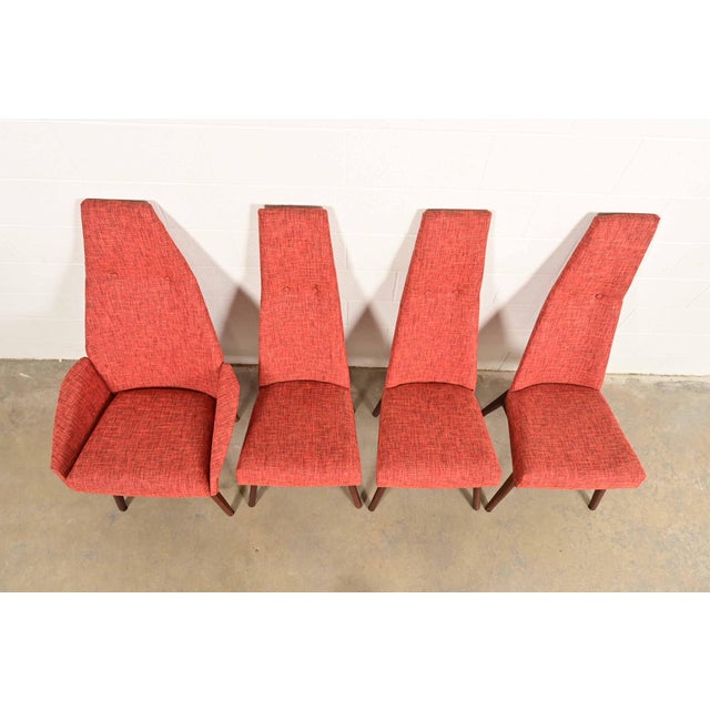 1960s Adrian Pearsall for Craft Associates Mid-Century Modern High Back Dining Chairs, Set of Four For Sale - Image 5 of 13