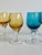 Mid-Century Modern Vintage Empoli Italy Twisted Stem Cordial Glasses – Peacock Blue & Amber - Set of 4 For Sale - Image 3 of 5