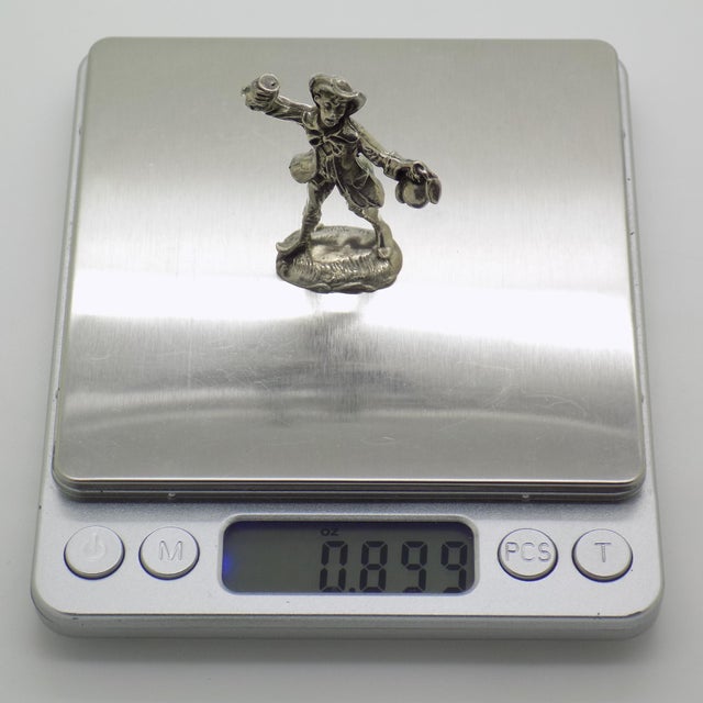 Silver Vintage Italian Handmade Genuine Silver Renaissance Drinking Man Figurine For Sale - Image 8 of 9