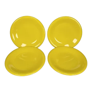 Vintage 70s-80s Mid-Century Modern Yellow Salad Dessert Plates Made in Italy - Set of 4