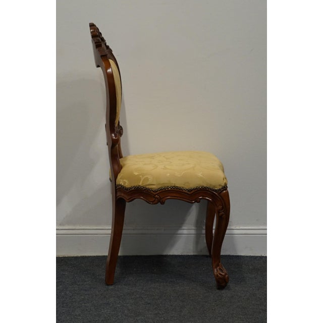 Wood Vintage Antique Traditional Rococo Style Carved Accent Side Chair For Sale - Image 7 of 11