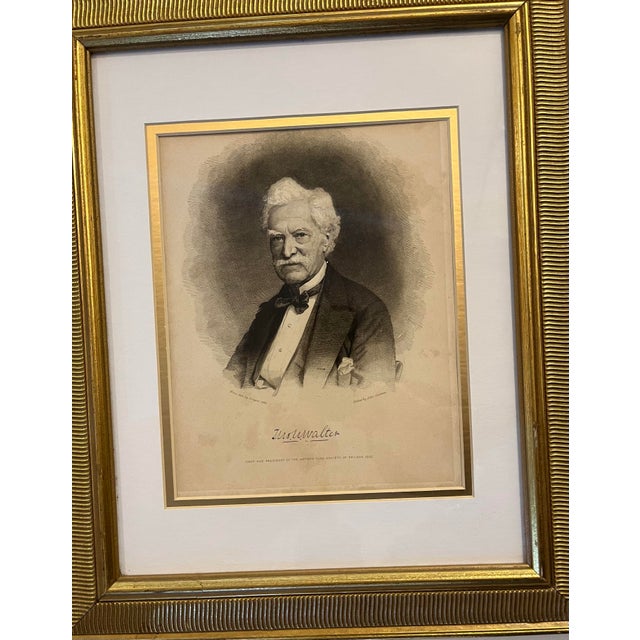 A nice vintage 1885 Etched portrait of Mr Walter who was the first vice president of the Artists’ Fund Society in...