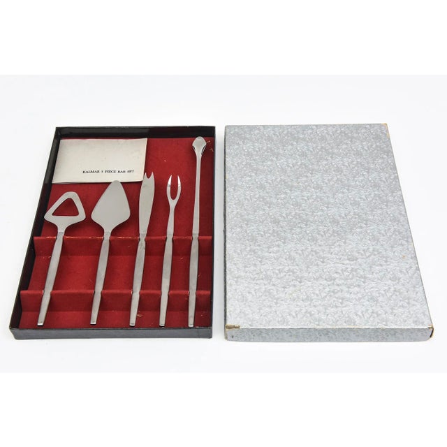Kalmar Vintage Kalmar Italian Stainless Steel Bar Set Barware Set of 5 For Sale - Image 4 of 13