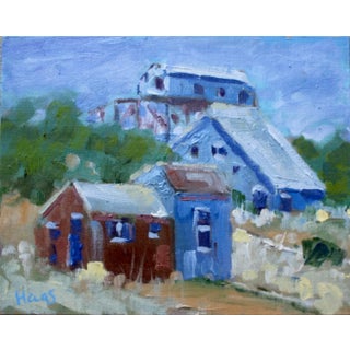 Western Ghost Town – Nevada Oil Painting by L Haas For Sale