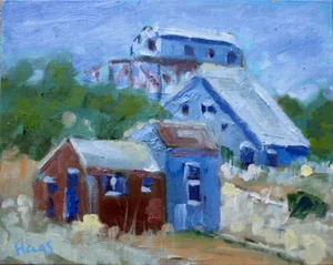 Western Ghost Town – Nevada Oil Painting by L Haas