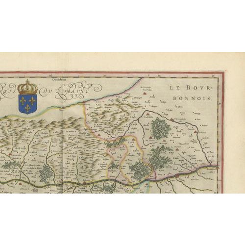 Antique Blaeu Map of Lyonnais, Forez, Beaujolais & Mâconnais, 1642 For Sale - Image 6 of 10