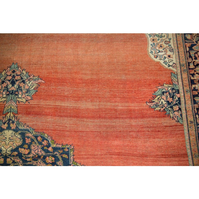 1920s Antique Persian Farahan Sarouk Medallion Wool Carpet For Sale - Image 16 of 18