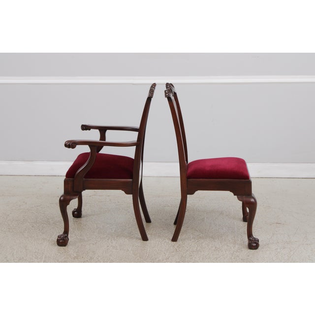 Set of 12 Henkel Harris Clawfoot Mahogany Dining Room Chairs For Sale In Philadelphia - Image 6 of 15