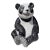 Vintage Large Crackle Glazed Seated Panda Ceramic Sculpture For Sale